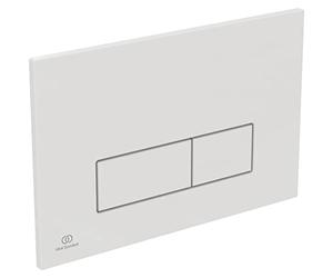 Ideal Standard Oleas Plaque de commande de chasse d'eau, technologie à double chasse par déclenchement mécanique, utilisation facile et conception durable (carrée) - Blanc (234 x 8,5 x 154 mm)