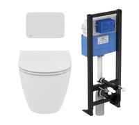 Idéal Standard - Pack WC suspendu i.life O slim + bâti support autoportant et plaque de commande - Blanc