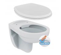 / Ideal Standard Pack WC suspendu sans bride + abattant Eurovit (PorcherRimless)