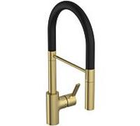 Ideal Standard Robinet de cuisine Gusto BD417A2 or brossé, avec douchette 2 fonctions en métal