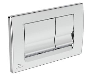 Ideal Standard - SOLEA M1, Plaque de commande mécanique WC, Plaque d'entraînement pour cassette de rinçage double échappement, Chromé