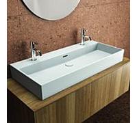 Ideal Standard supplémentaire T3906MA 100x45x15cm, 2 trous robinetterie, avec trop-plein, poncé, blanc Ideal Plus