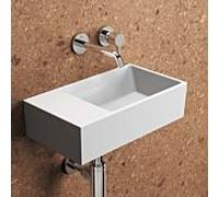 Ideal Standard supplémentaire T391901 45x25x15cm, banc de robinetterie gauche, avec trop-plein, sans trou pour robinetterie, blanc