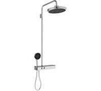 Ideal Standard Système de douche Solos A7881AA avec thermostat de douche, douche à effet pluie avec anneau lumineux LED, chromé