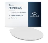 Ideal Standard Tirso abattant WC universel de forme ovale - Blanc | Abattant WC universel avec mécanisme de fermeture en douceur (Softclose) et charnières en acier Inoxydable, E252901
