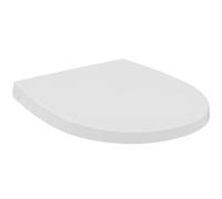Ideal Standard Tirso abattant WC universel recouvrant, ovale - Blanc | Abattant WC universel antibactérien, amovible avec fermeture en douceur (Softclose) et charnières en inox, E3355HY