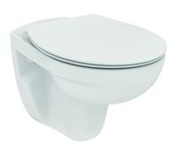 Ideal Standard TIRSO Pack wc suspendu Blanc, Cuvette sans bride, Abattant avec Frein de chute pour une fermeture douce et silencieuse, Résistant et Facile à nettoyer, R034301