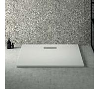Ideal Standard Ultra Flat Nouveau receveur de douche rectangulaire T4468V1 garniture de vidange avec couvercle, 100 x 80 x 2,5 cm, blanc soie