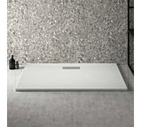 Ideal Standard Ultra Flat Nouveau receveur de douche rectangulaire T4476V1 garniture de vidange avec couvercle, 120 x 70 x 2,5 cm, blanc soie