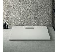 Ideal Standard Ultra Flat Nouveau receveur de douche rectangulaire T448001 garniture de vidange avec couvercle, 90 x 75 x 2,5 cm, blanc (Alpin)