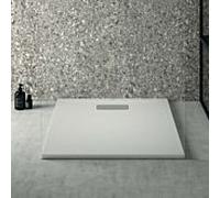 Ideal Standard Ultra Flat Nouveau receveur de douche carré T446601 garniture de vidange avec couvercle, 80 x 80 x 2,5 cm, blanc (Alpin)