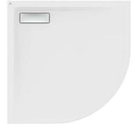 Ideal Standard Ultra Flat Nouveau receveur de douche quart de cercle T4492V1 90 x 90 x 2,5 cm, blanc soie, garniture de vidange avec couvercle