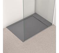 Ideal Standard -Ultraflat S I.Life Receveur de Douche Ultraplat 3 cm d'Épaisseur, Résine, Rectangulaire 100 x 70 cm, Finition Pierre Texturée, Naturellement Anti-Dérapant, Gris, T5240FS
