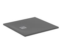 Ideal Standard - Ultra Flat S+ Receveur de douche carré ultra fin en résine effet pierre, 90 x 90 cm, Ideal Solid, Gris ciment