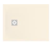Ideal Standard - Ultra Flat S+, Receveur de douche rectangulaire ultra-mince en résine effet pierre, 100x80cm, Ideal Solid, Drain côté court, Sable