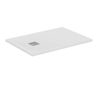 Ideal Standard - Ultra Flat S+, Receveur de douche rectangulaire ultra-mince en résine effet pierre, 100x70cm, Ideal Solid, Échappement côté court, Blanc