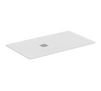 Ideal Standard - Ultra Flat S+, Receveur de douche rectangulaire ultra-mince en résine effet pierre, 140x80cm, Ideal Solid, Échappement côté court, Blanc