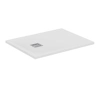Ideal Standard - Ultra Flat S+, Receveur de douche rectangulaire ultra-mince en résine effet pierre, 90x70cm, Ideal Solid, Échappement côté court, Blanc