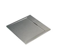 Ideal Standard -Ultraflat S I.Life Receveur de Douche Ultraplat 3 cm d'Épaisseur, Résine, Carré 70 x 70 cm, Finition Pierre Texturée, Naturellement Anti-Dérapant, Gris, T5246FS