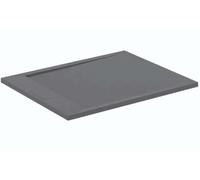 Ideal Standard -Ultraflat S I.Life Receveur de Douche Ultraplat 3 cm d'Épaisseur, Résine, Rectangulaire 100 x 80 cm, Finition Pierre Texturée, Naturellement Anti-Dérapant, Gris, T5223FS