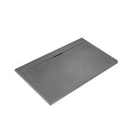 Ideal Standard -Ultraflat S I.Life Receveur de Douche Ultraplat 3 cm d'Épaisseur, Résine, Rectangulaire 160 x 90 cm, Finition Pierre Texturée, Naturellement Anti-Dérapant, Gris, T5226FS