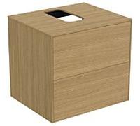 Ideal Standard vasque Conca T3940Y6 avec découpe, 2 tiroirs, 60x50,5x55 cm, au milieu, placage Eiche hell