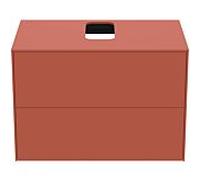 Ideal Standard vasque Conca T3941Y3 avec découpe, 2 tiroirs, 80x50,5x55 cm, au milieu, laqué mat Sunset