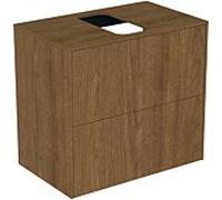 Ideal Standard vasque Conca T3946Y5 avec découpe, 2 tiroirs, 60x37x55 cm, centre, placage noyer foncé
