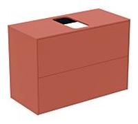 Ideal Standard vasque Conca T3947Y3 avec découpe, 2 tiroirs, 80x37x55 cm, centre, laqué mat Sunset