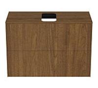 Ideal Standard vasque Conca T3947Y5 avec découpe, 2 tiroirs, 80x37x55 cm, centre, placage noyer foncé