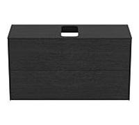 Ideal Standard vasque Conca T3948Y4 avec découpe, 2 tiroirs, 100x37x55 cm, centre, placage chêne flammé