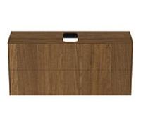Ideal Standard vasque Conca T3949Y5 avec découpe, 2 tiroirs, 120x37x55 cm, centre, placage noyer foncé