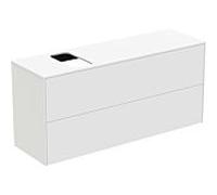 Ideal Standard vasque Conca T3950Y1 avec découpe, 2 tiroirs, 120x37x55 cm, droite / gauche, laqué blanc mat