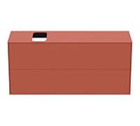 Ideal Standard vasque Conca T3950Y3 avec découpe, 2 tiroirs, 120x37x55 cm, droite / gauche, laqué mat Sunset