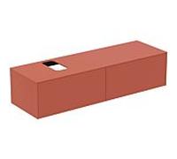 Ideal Standard vasque Conca T3983Y3 avec découpe, 2 tiroirs, 160x50,5x37 cm, laqué mat Sunset
