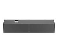 Ideal Standard vasque Conca T3986Y2 avec découpe, 2 tiroirs, 200x50,5x37 cm, laqué anthracite mat