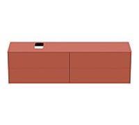 Ideal Standard vasque Conca T3992Y3 avec découpe, 4 tiroirs, 200x50,5x55 cm, droite / gauche, laqué mat Sunset