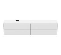 Ideal Standard vasque Conca T4337Y1 240x50.5x55cm, avec découpe gauche / droite, 4 tiroirs, laqué blanc mat