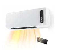 Ideal Star Convecteur mural en céramique électrique avec télécommande et minuterie 2 niveaux de puissance 1000 W/2000 W, écran LCD