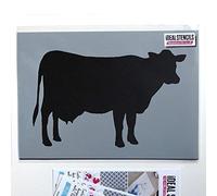 Ideal Stencils Ferme Vache Silhouette Pochoir | Animaux de Ferme Décor Maison | Peinture Murs Tissu et Meubles | Réutilisable Art Artisanat - semi transparent pochoir, S/17X26CM