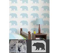 Ideal Stencils Pochoir d'ours, maison Décoration murale de chambre d'enfant Peinture/Art Craft Pochoir, Plastique, L/12.8 x 21.2 inches
