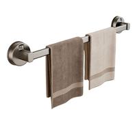 Ideal Swan Porte-serviettes à ventouse - 50 cm - Porte-serviettes mural en aluminium - Avec ventouse - Sans perçage - Facile à installer - Gris mat