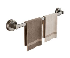 Ideal Swan Porte-serviettes à ventouse - 50 cm - Porte-serviettes mural en aluminium - Avec ventouse - Sans perçage - Facile à installer - Gris mat