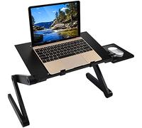 Ideal Swan Support Ordinateur Portable Table de Lit Pliable Support PC Portable Lit Plateau Support de Lecture Inclinable pour Canapé, Livre, Magazine et Petit Déjeuner - Noir