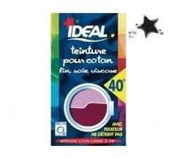 IDEAL - Teinture Tissus Liquide Mini 13 Noir - 40 ml + 1 Dose de Fixateur 50 g - Teinture Textile Longue Tenue - Coton, Lin, Soie, Viscose - Efficace dès 40°C - Fabrication Française