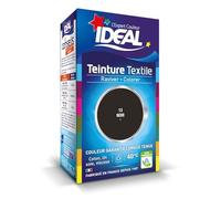 IDEAL - Teinture Textile Noir Intense, Couleur Durable pour Tissus et Vêtements (Flacon 40 ml) - Le lot de 3