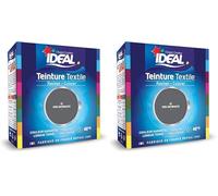 IDEAL - Teinture Tissus Liquide Maxi 67 Gris Anthracite - 75 ml + 1 Dose de Fixateur 100 g - Teinture Textile Longue Tenue - Coton, Lin, Soie, Viscose - Efficace dès 40°C - Fabrication Française