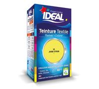 IDEAL - Teinture Tissus Liquide Mini 02 Citron - 40 ml + 1 Dose de Fixateur 50 g - Teinture Textile Longue Tenue - Coton, Lin, Soie, Viscose - Efficace dès 40°C - Fabrication Française