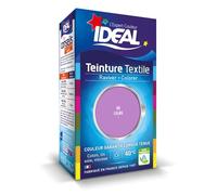 IDEAL - Teinture Tissus Liquide Mini 05 Lilas - 40 ml + 1 Dose de Fixateur 50 g - Teinture Textile Longue Tenue - Coton, Lin, Soie, Viscose - Efficace dès 40°C - Fabrication Française