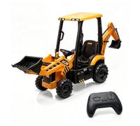 IDEALHOUSE Excavatrice Enfant JCB 2 en 1, Pelleteuse et Pelle 2-4 km/h, 2-6